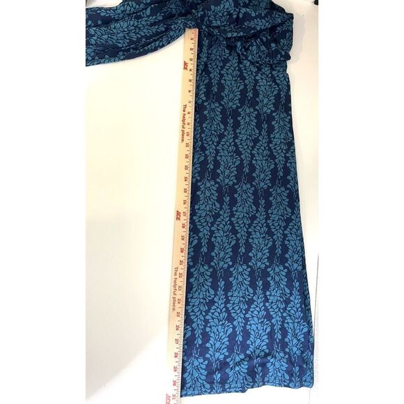 Boden size 8 Blue Floral Pant Jumpsuit Romper Wide Leg Maxi Pants Stretch - Picture 9 of 12